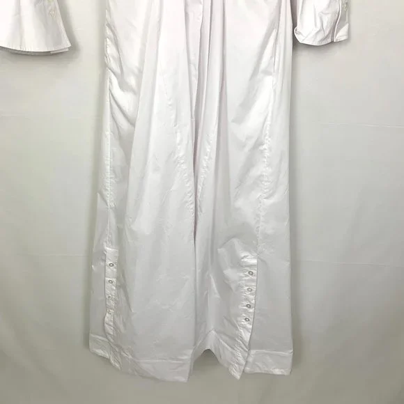 NWT Jonathan Simkhai Alex Pleated Cut Out Maxi Midi Dress White Medium - Picture 6 of 13